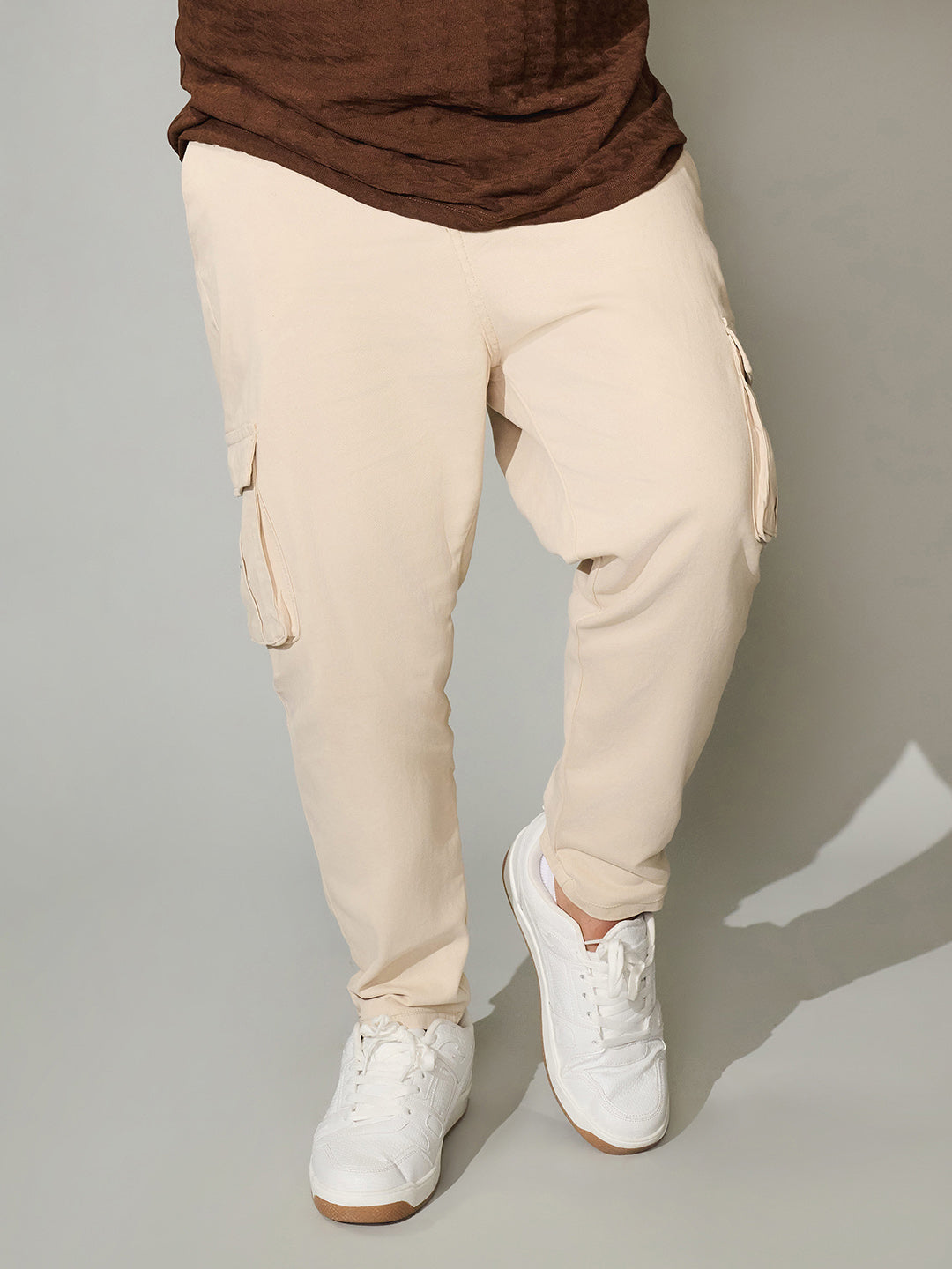 Beige Cargo Trousers