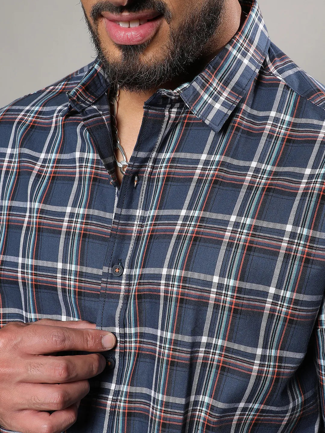 Blue Checkered Casual Shirt