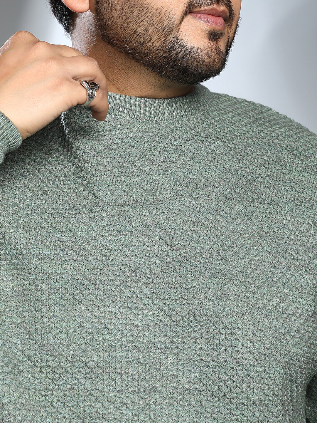 Textured Knit Pullover Sweater