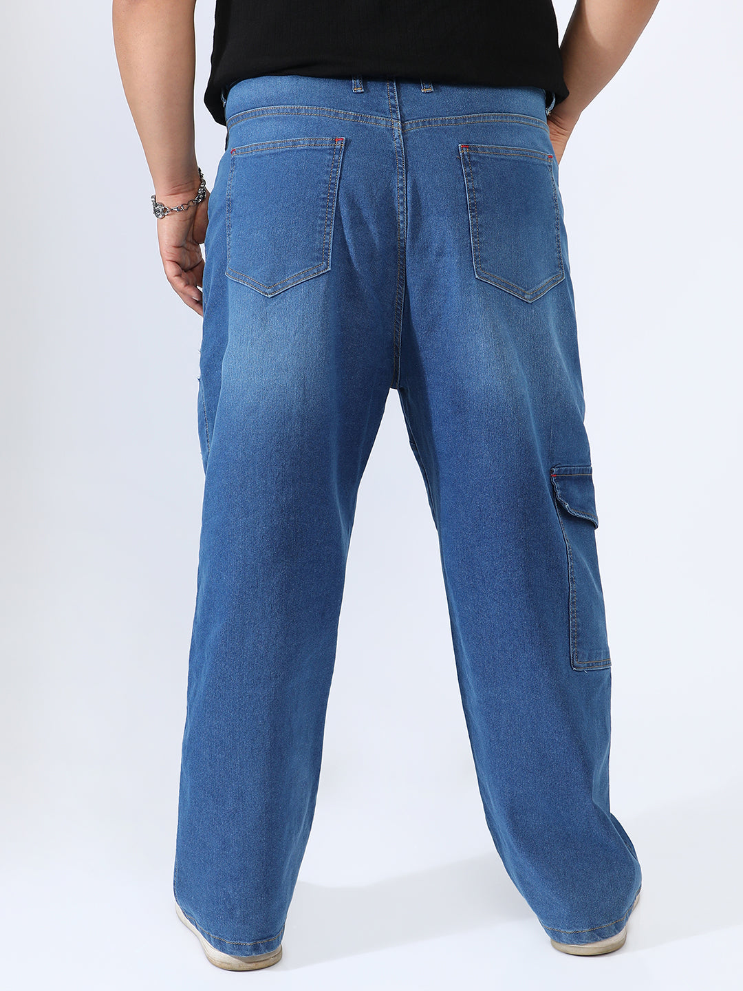 Asymmetrical Stitch Denim Jeans