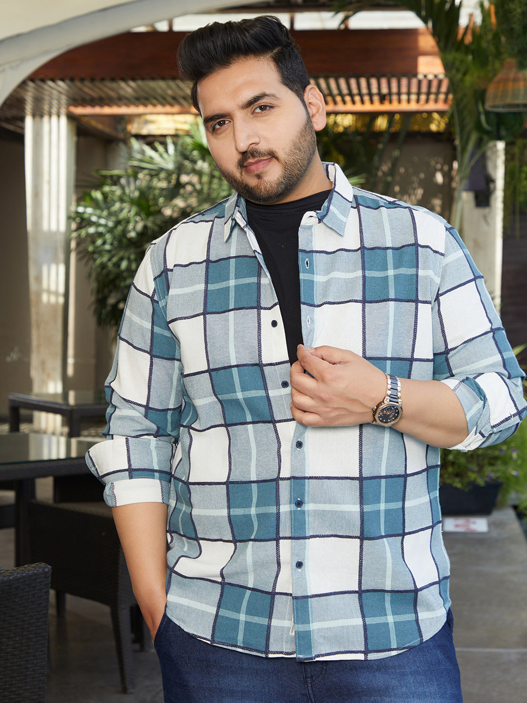 Overlaping Check Shirt