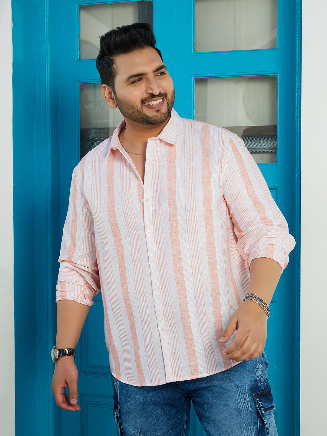 Pincandy-Striped Regular Shirt