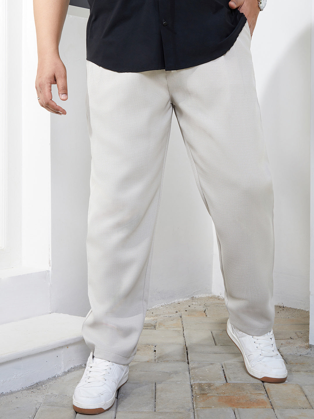 Tailored Linen-Blend Trousers