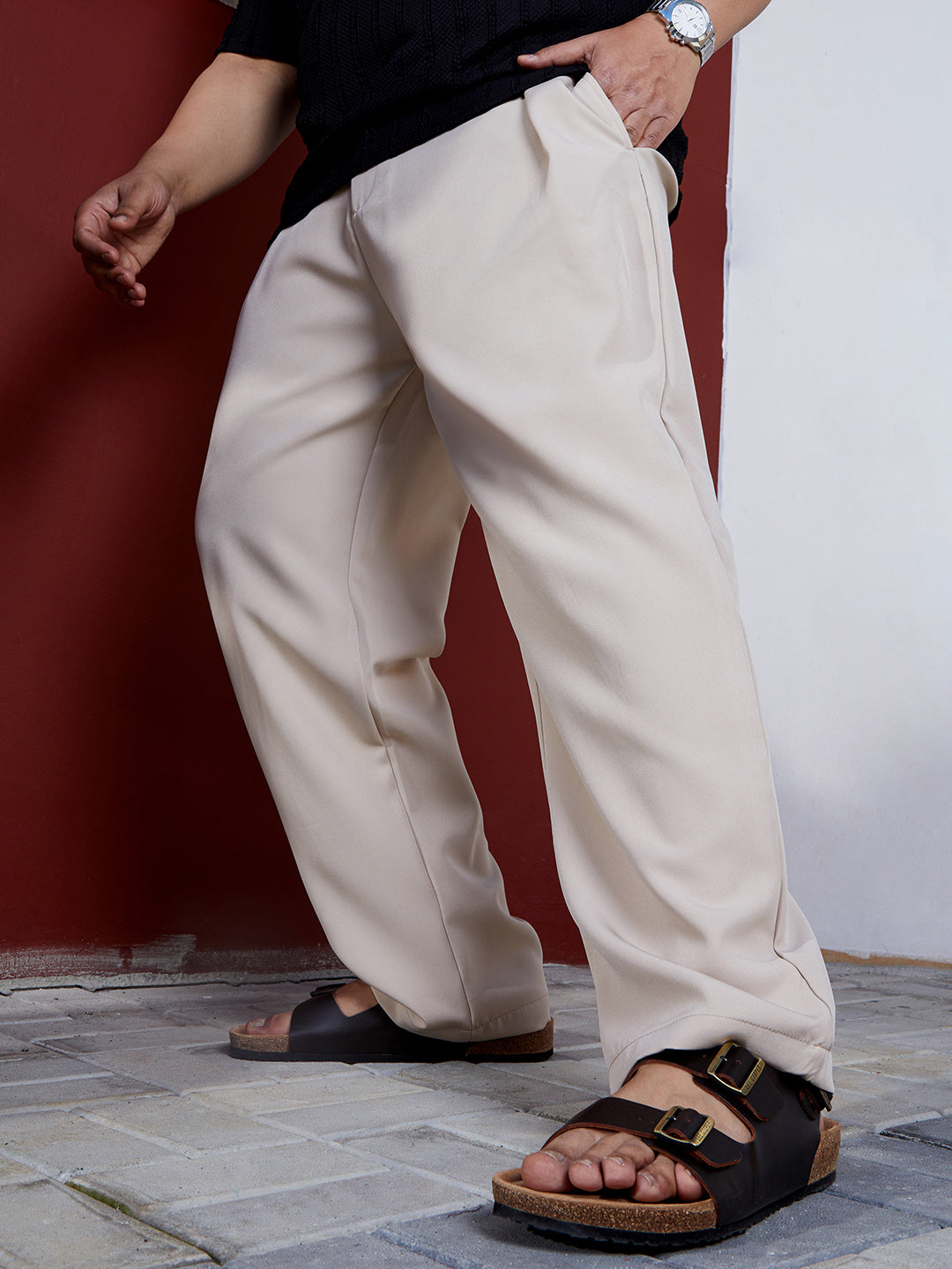 Straight Pleated Trousers