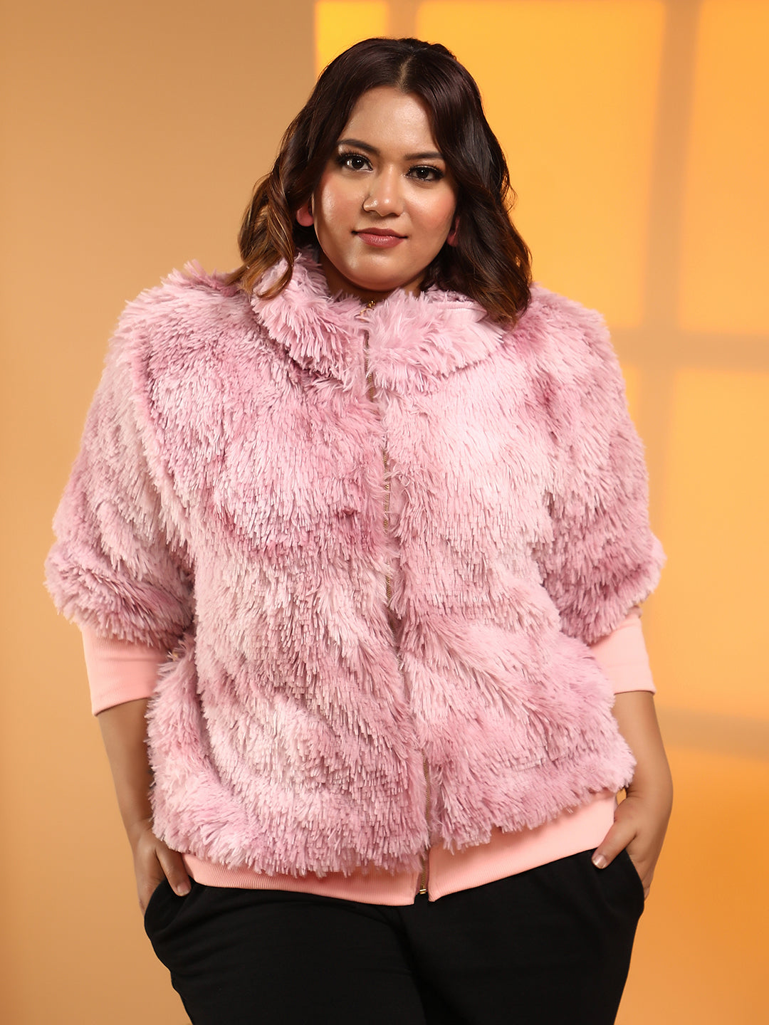 Faded Faux Fur Jacket