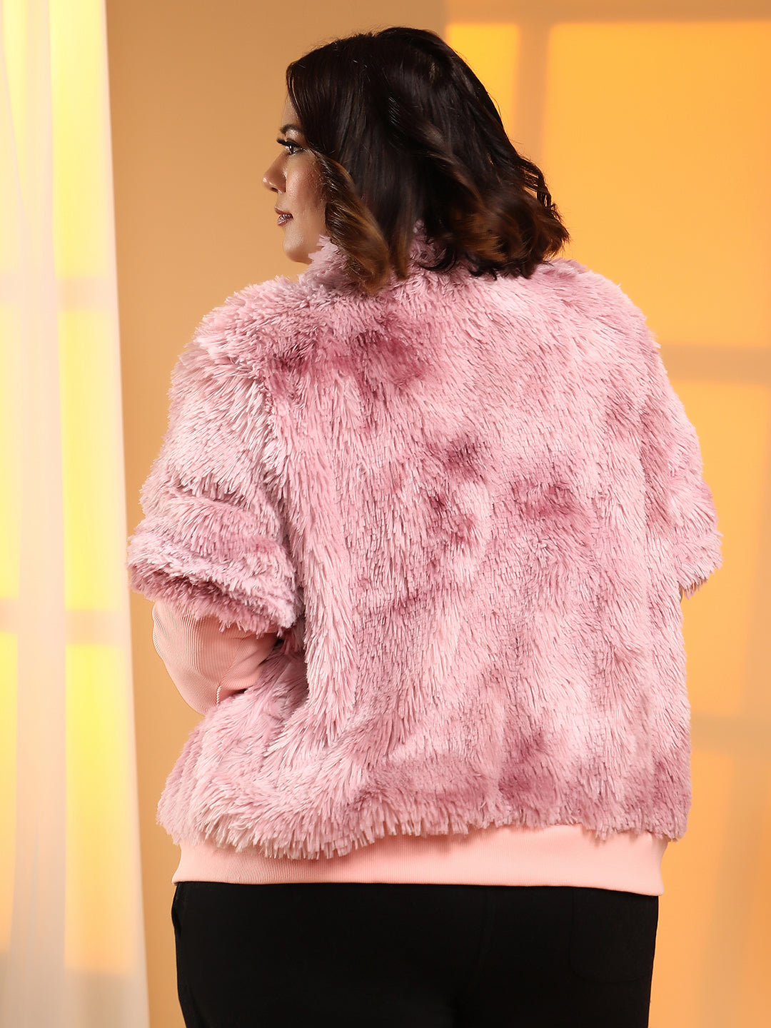 Faded Faux Fur Jacket