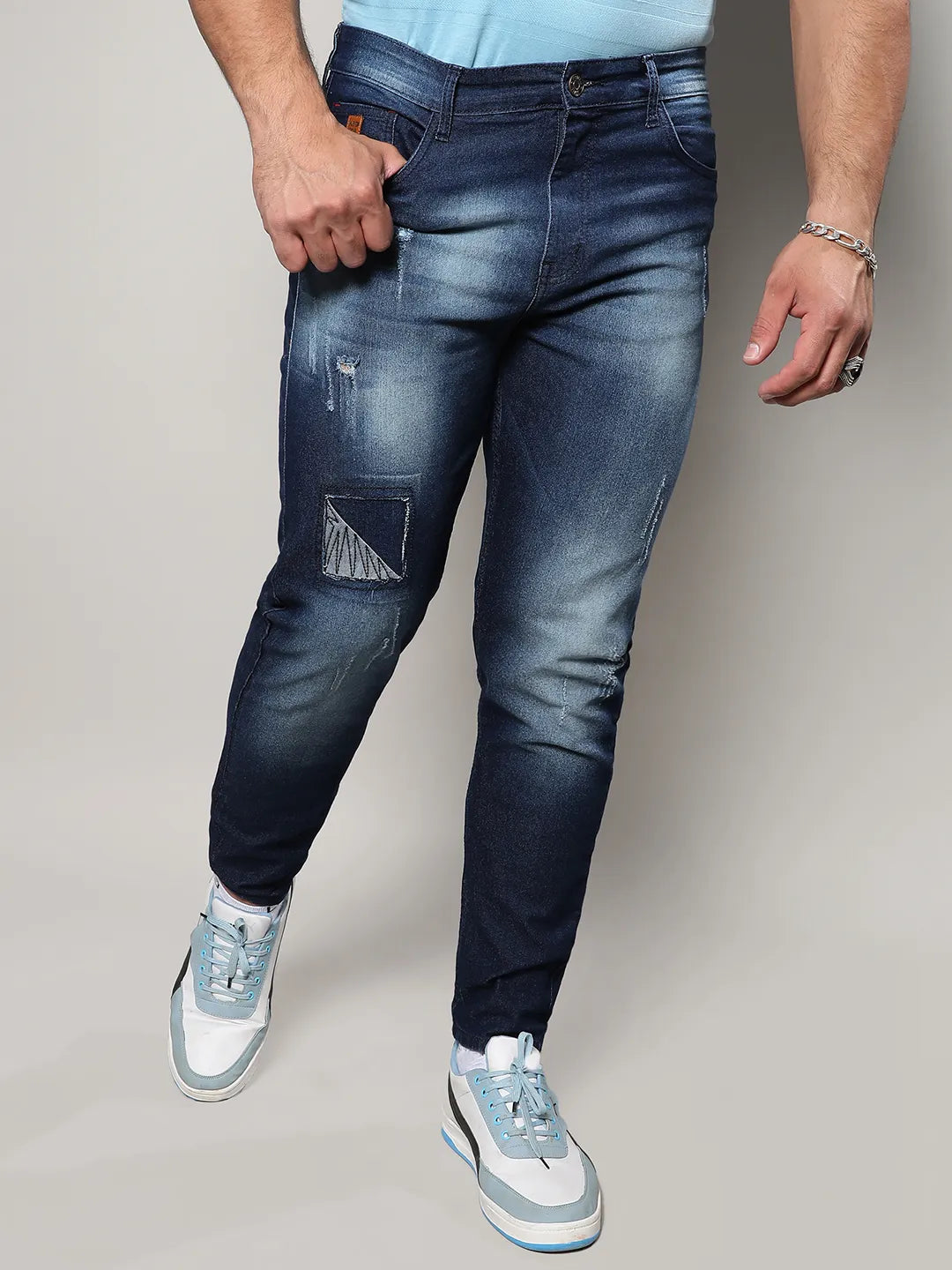 Front Patch Stylish Casual Denim Jeans