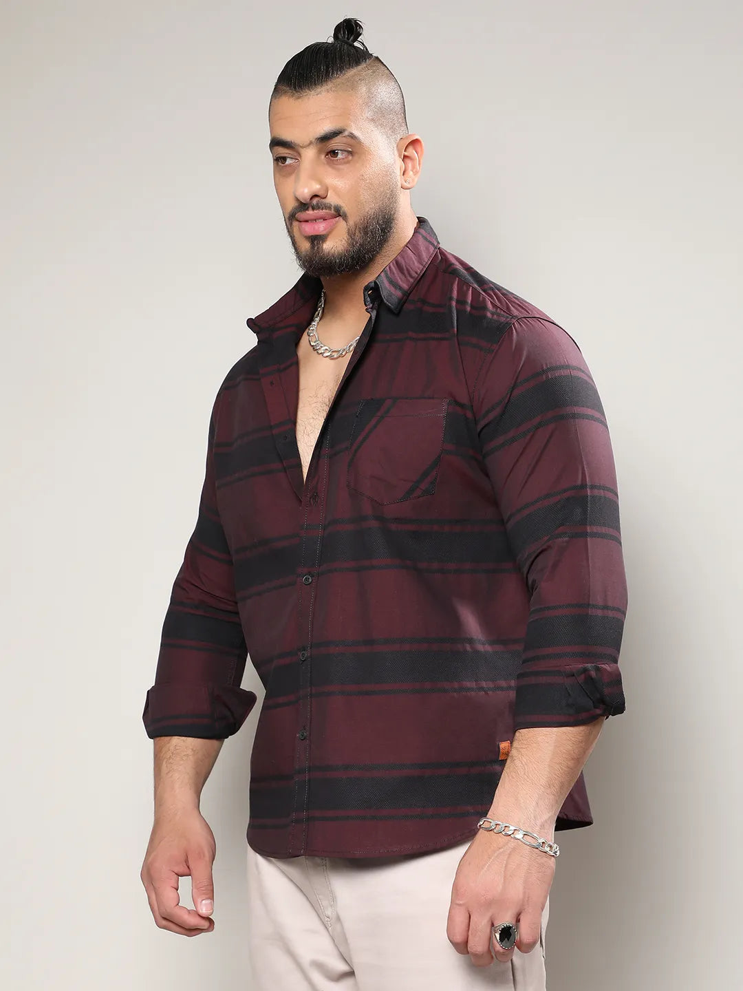Horizontal Striped Full Sleeve Casual Shirt
