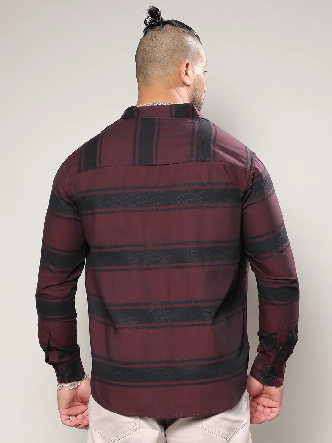 Horizontal Striped Full Sleeve Casual Shirt