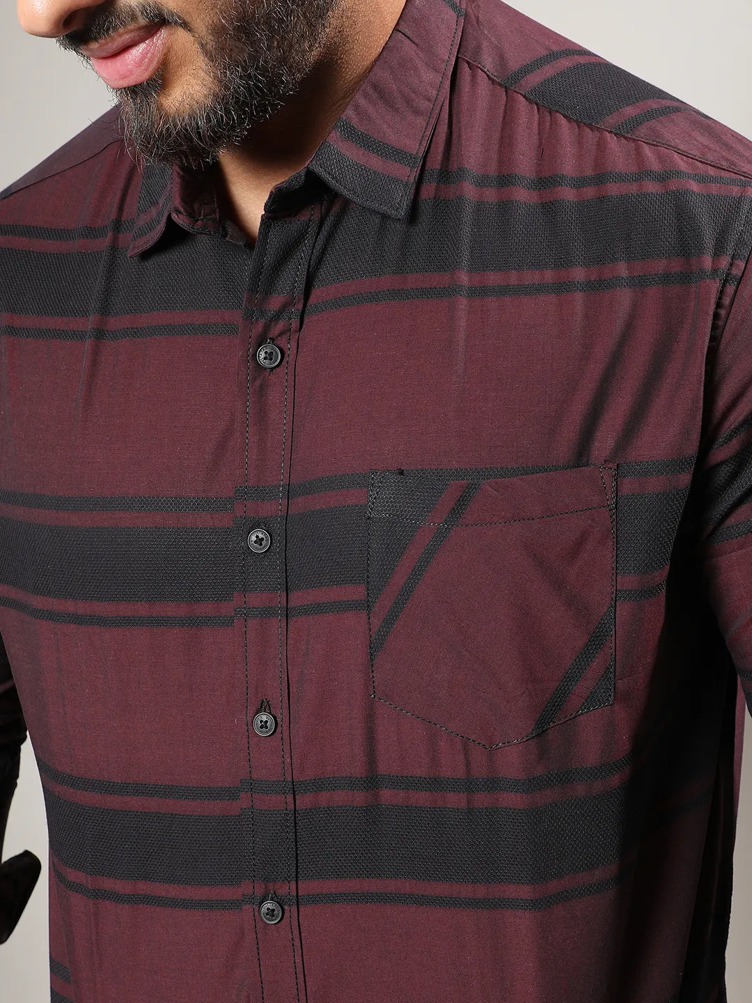 Horizontal Striped Full Sleeve Casual Shirt