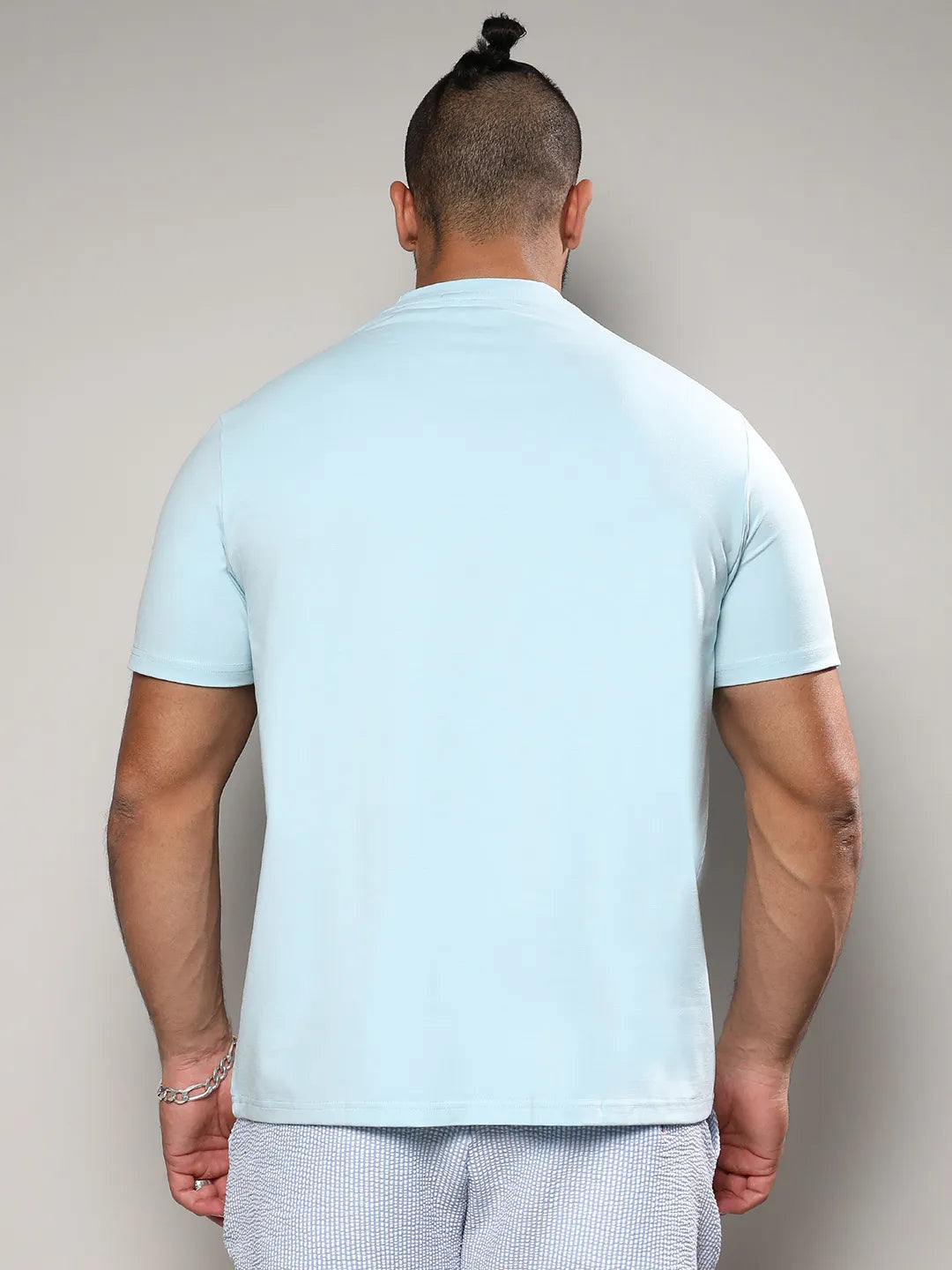 Icy Blue Basic Regular Fit T-Shirt