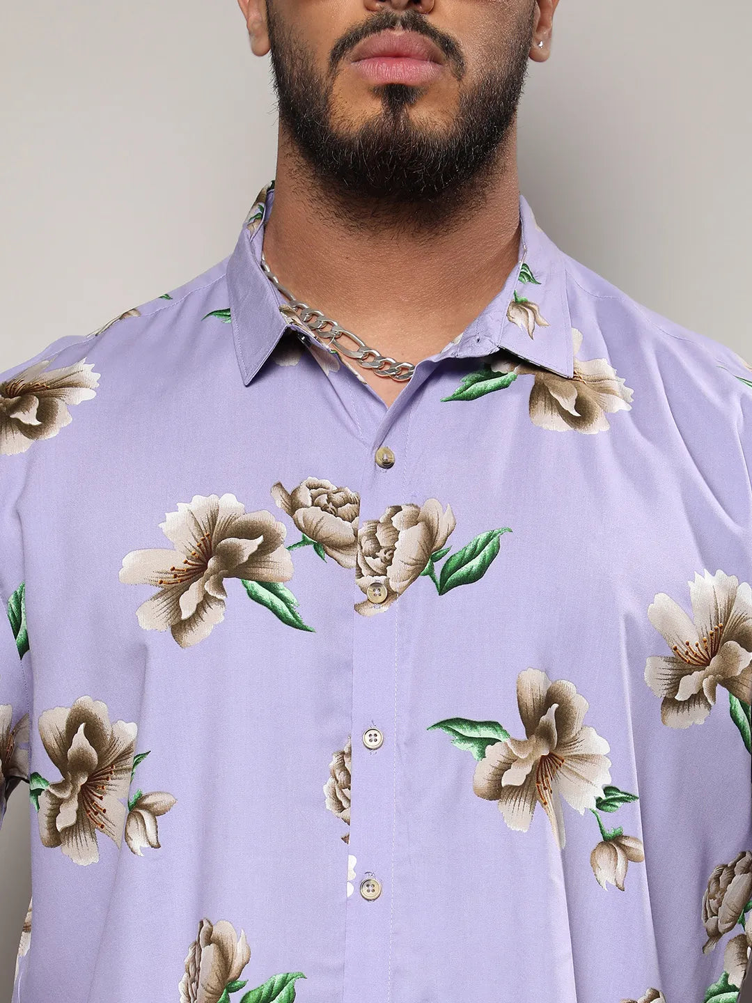 Lavender Floral Print Shirt