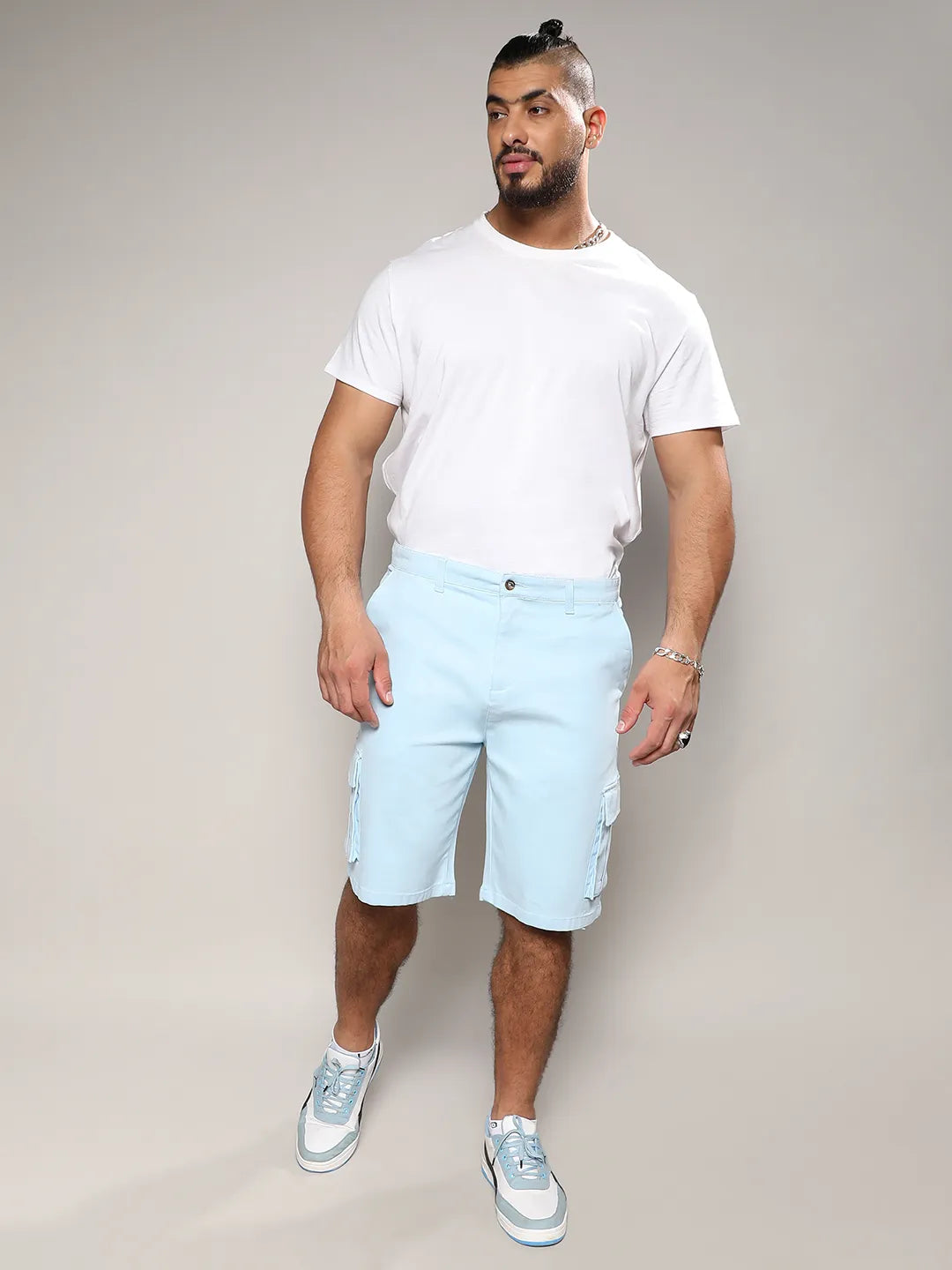 Light Blue Cargo Shorts