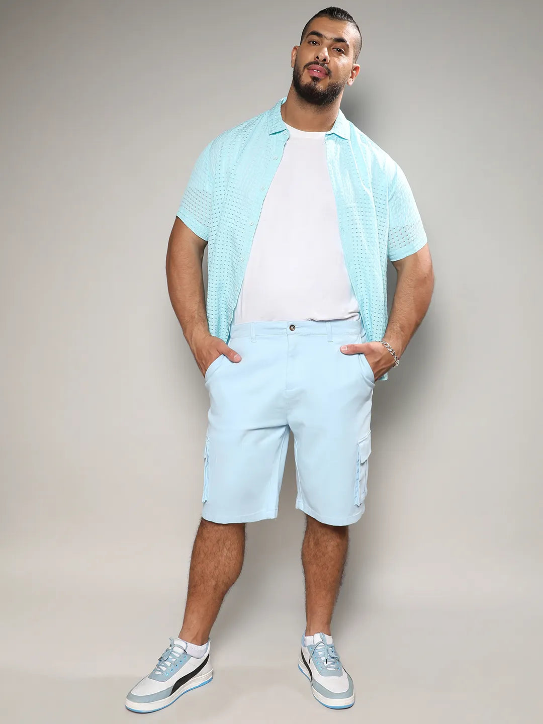 Light Blue Cargo Shorts