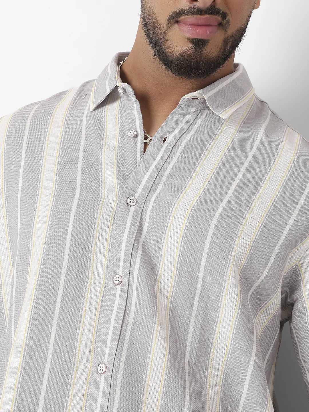 Light Grey Shadow Striped Shirt