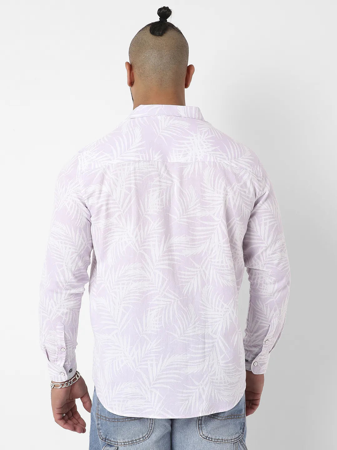 Lilac Contrast Pinstriped Shirt