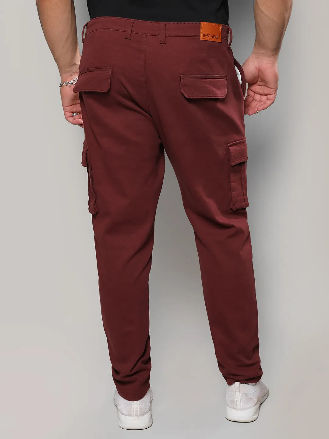Maroon Cargo Trousers