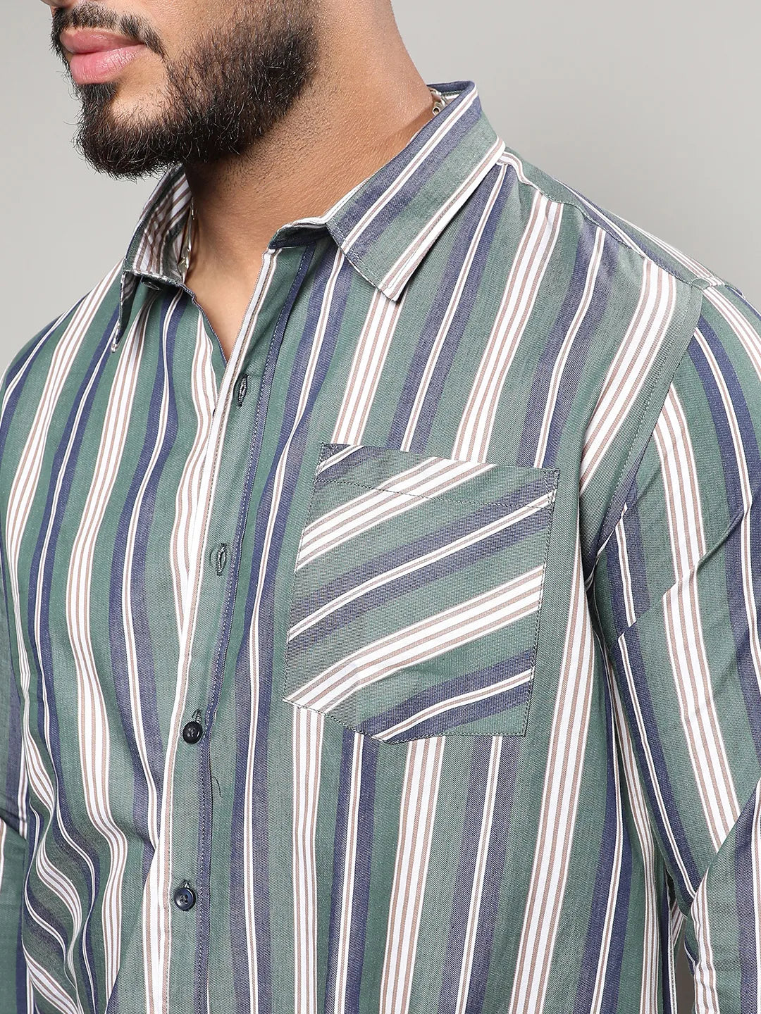 Striped Full Sleeve Casual Shirt