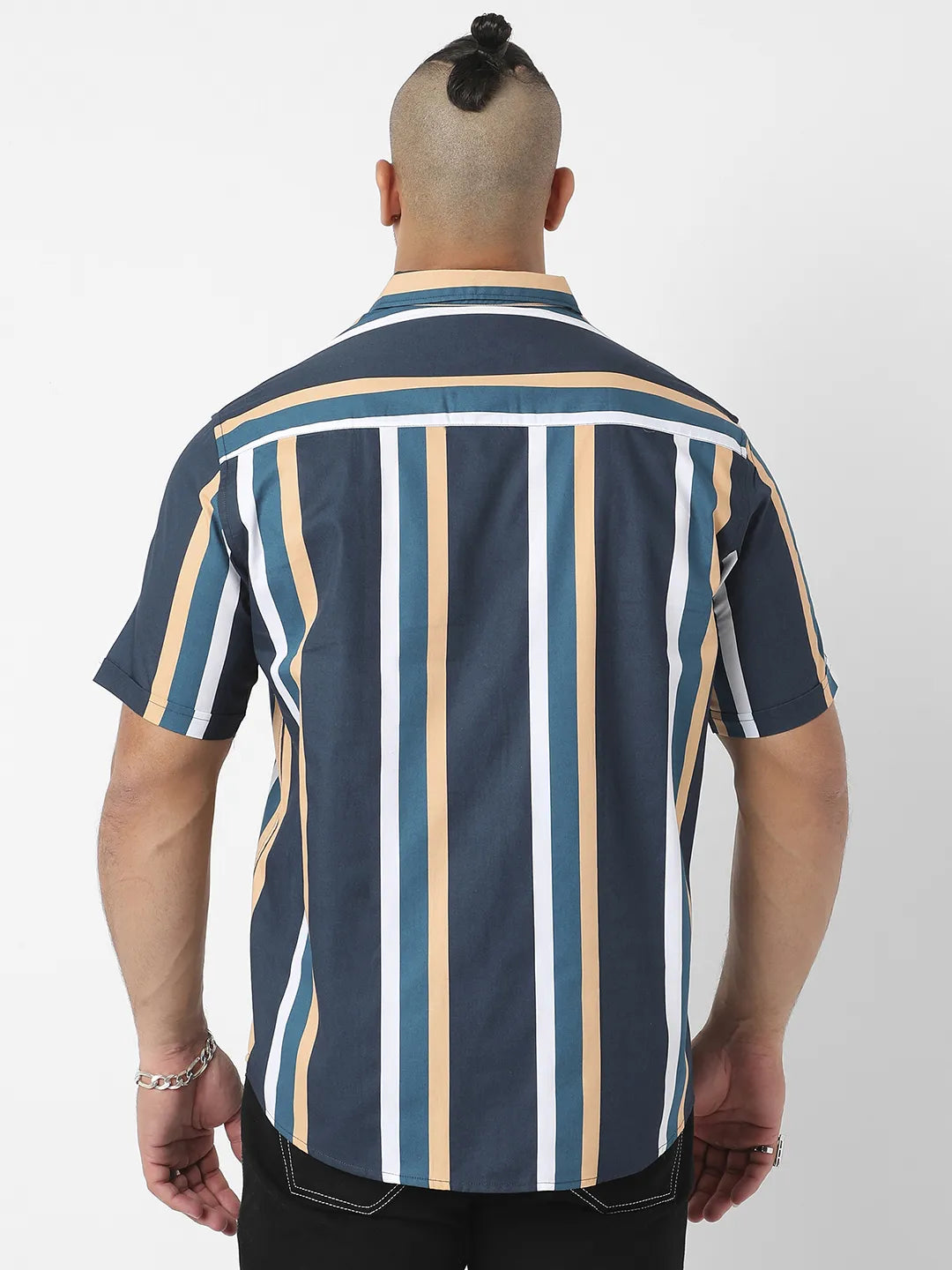 Striped Half Sleeve Casual Shirt