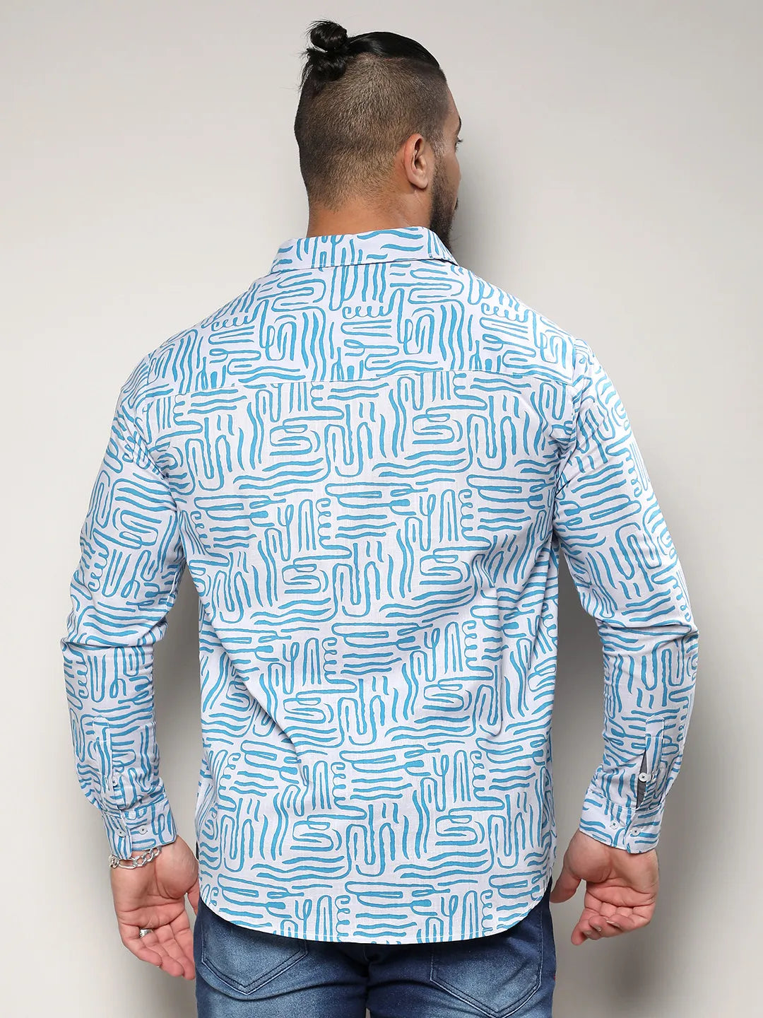 Blue Contrast Lines Shirt