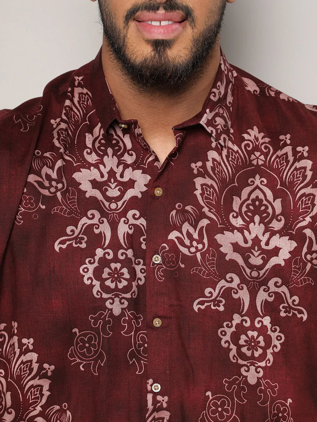 Brown Ethnic Motif Shirt