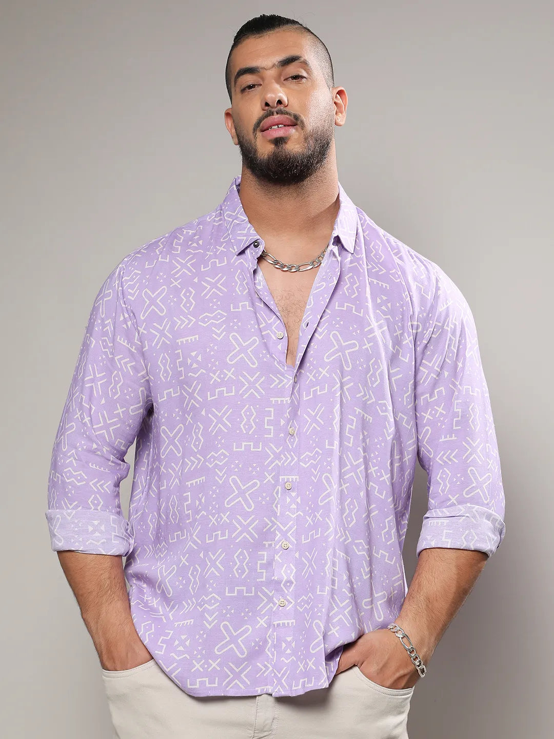 Lavender Minimal Aztec Shirt