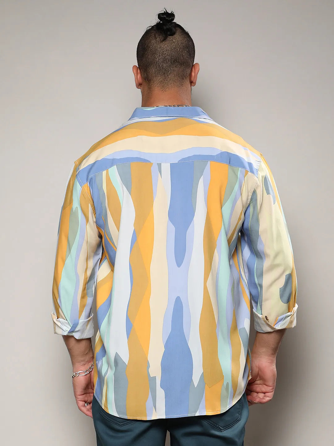 Multicolour Contrast Abstract Print Shirt