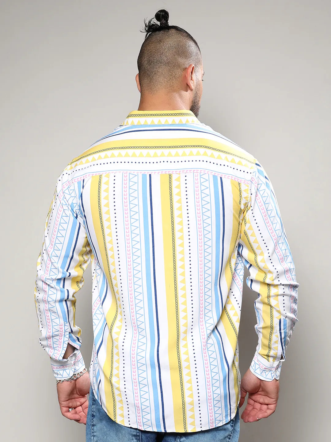 Multicolour Geometric Striped Shirt