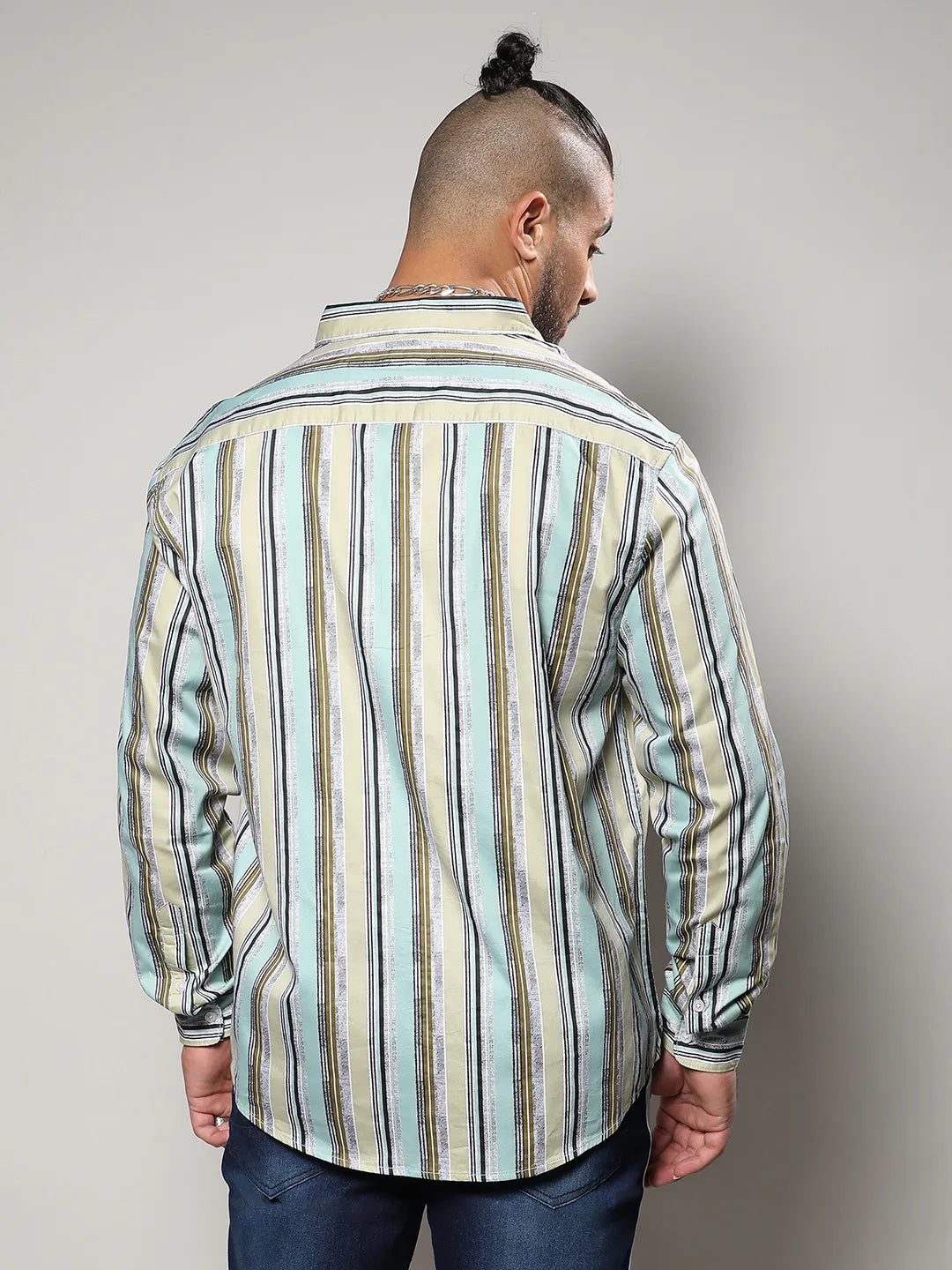 Multicolour Striped Regular Fit Casual Shirt