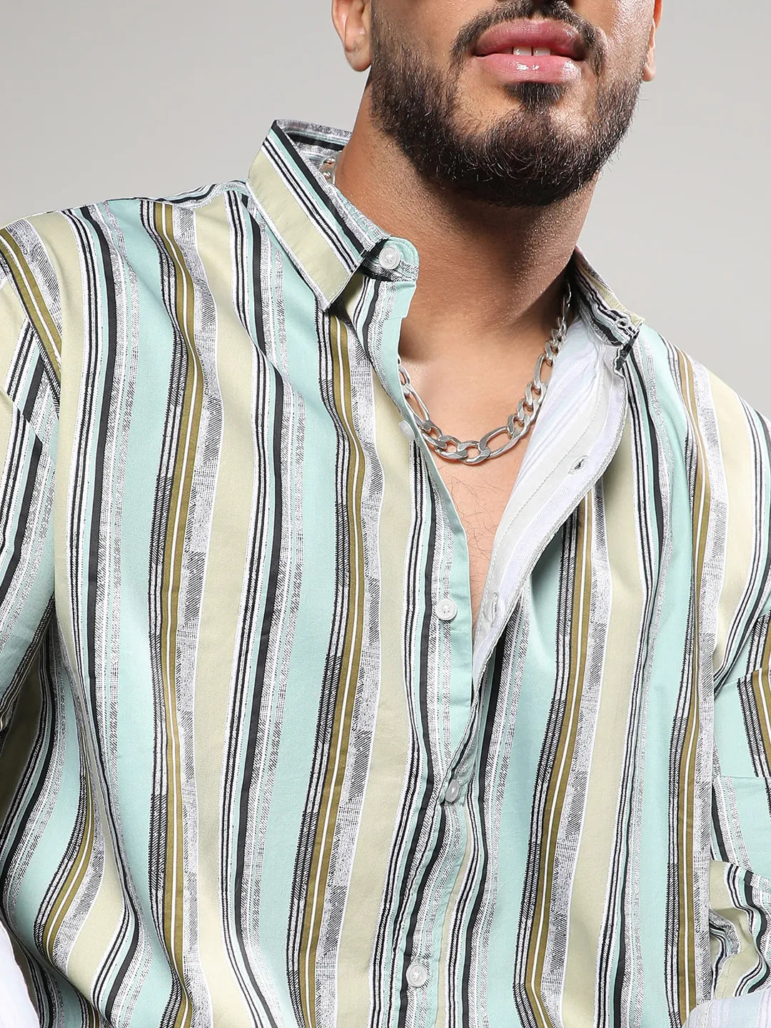 Multicolour Striped Regular Fit Casual Shirt