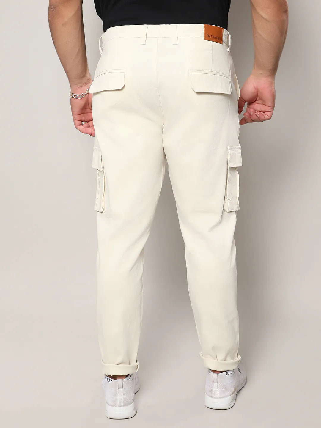 Pale Yellow Cargo Trousers