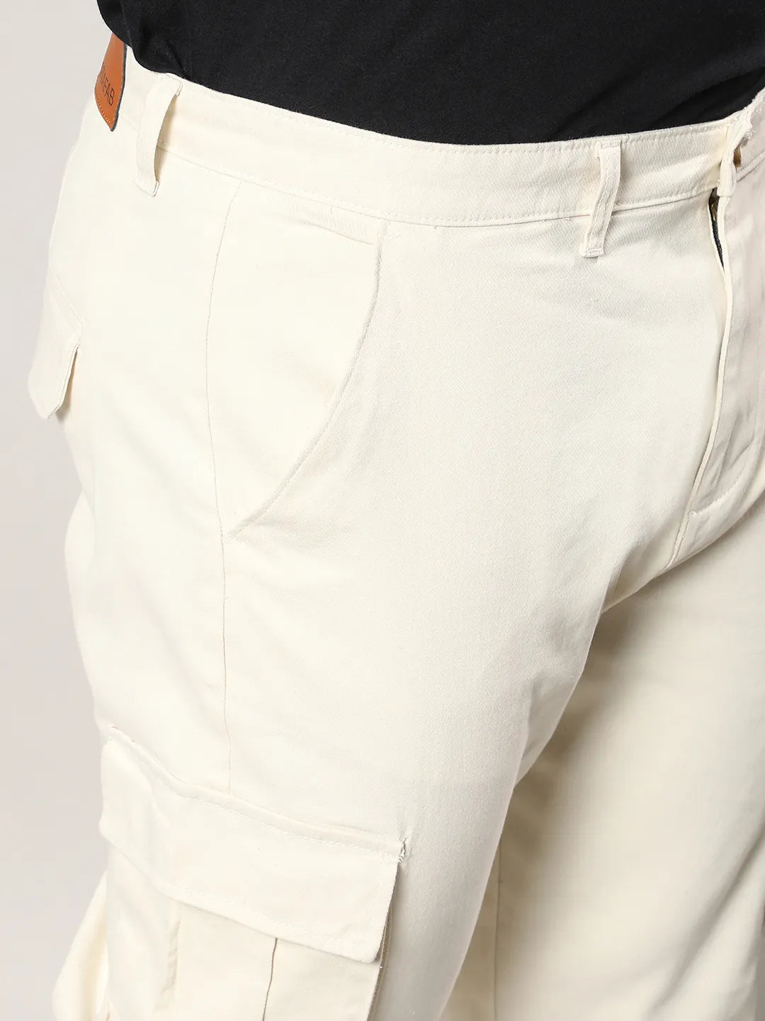 Pale Yellow Cargo Trousers