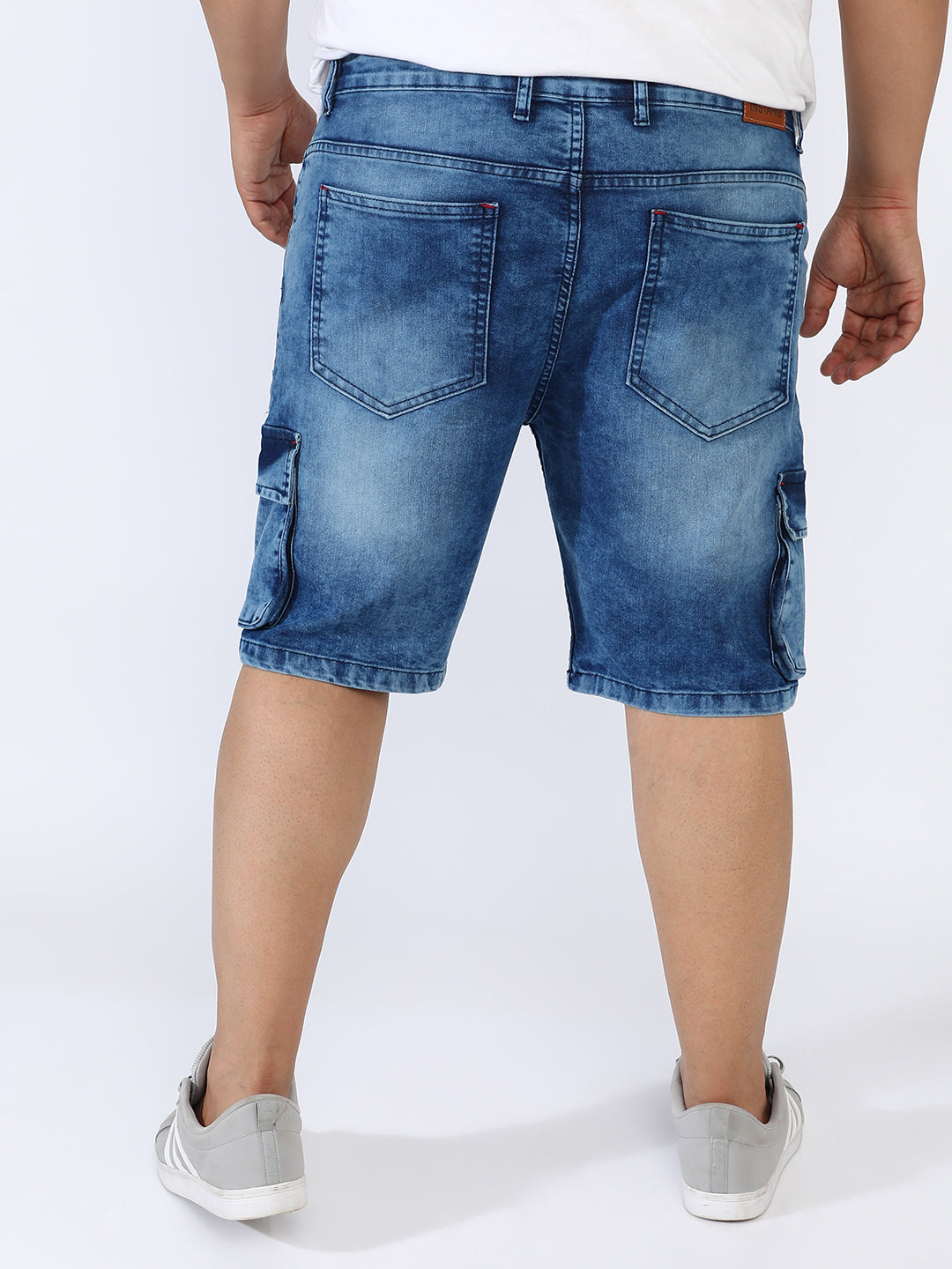 Distressed Cargo Denim Shorts