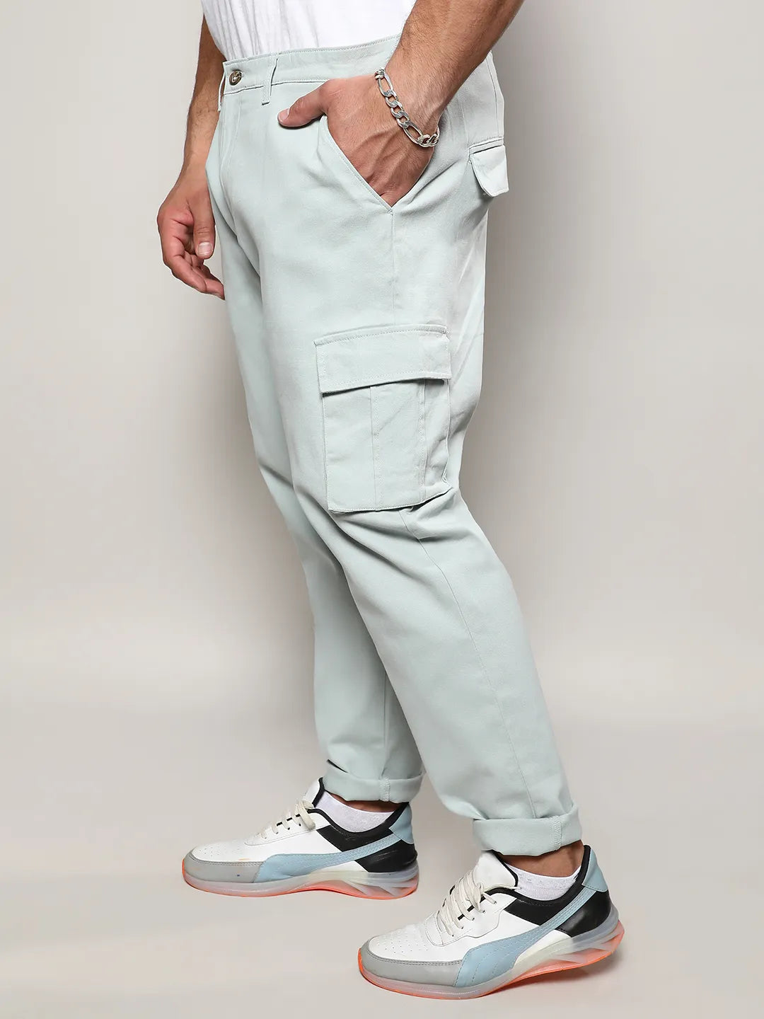 Sage Green Cargo Trousers