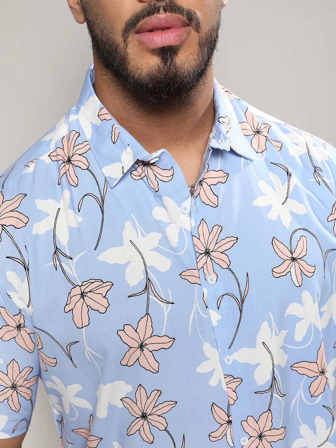 Sky Blue Airy Flower Shirt