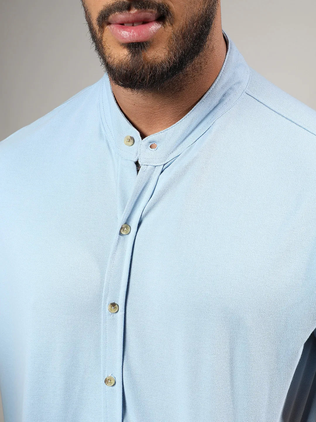 Solid Light Blue Casual Shirt