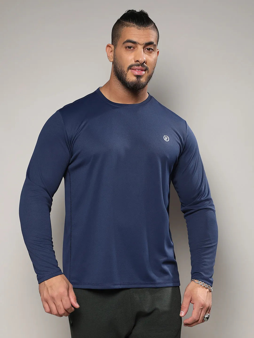 Solid Navy Blue Activewear T-Shirt