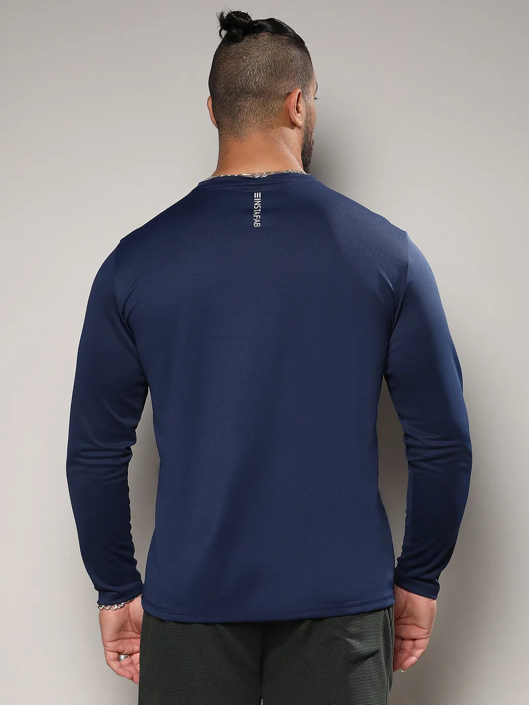 Solid Navy Blue Activewear T-Shirt