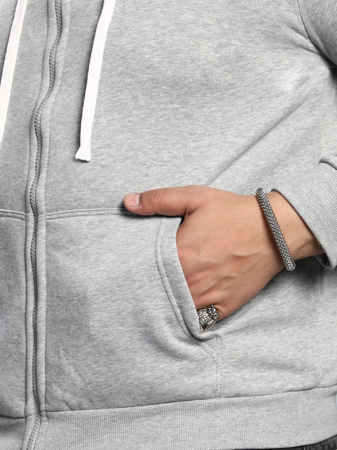 Solid Zip-Front Hoodie