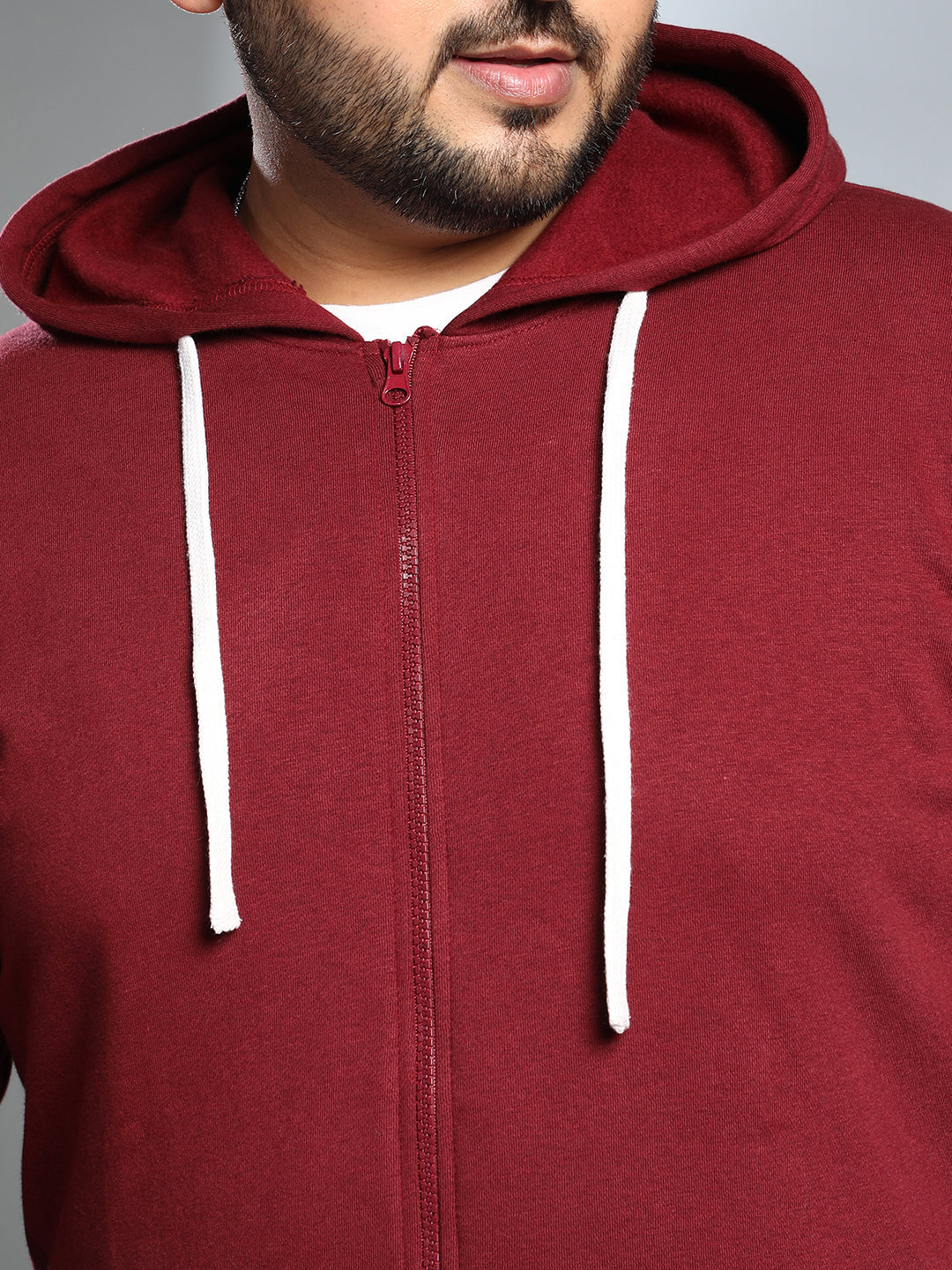 Solid Zip-Front Hoodie