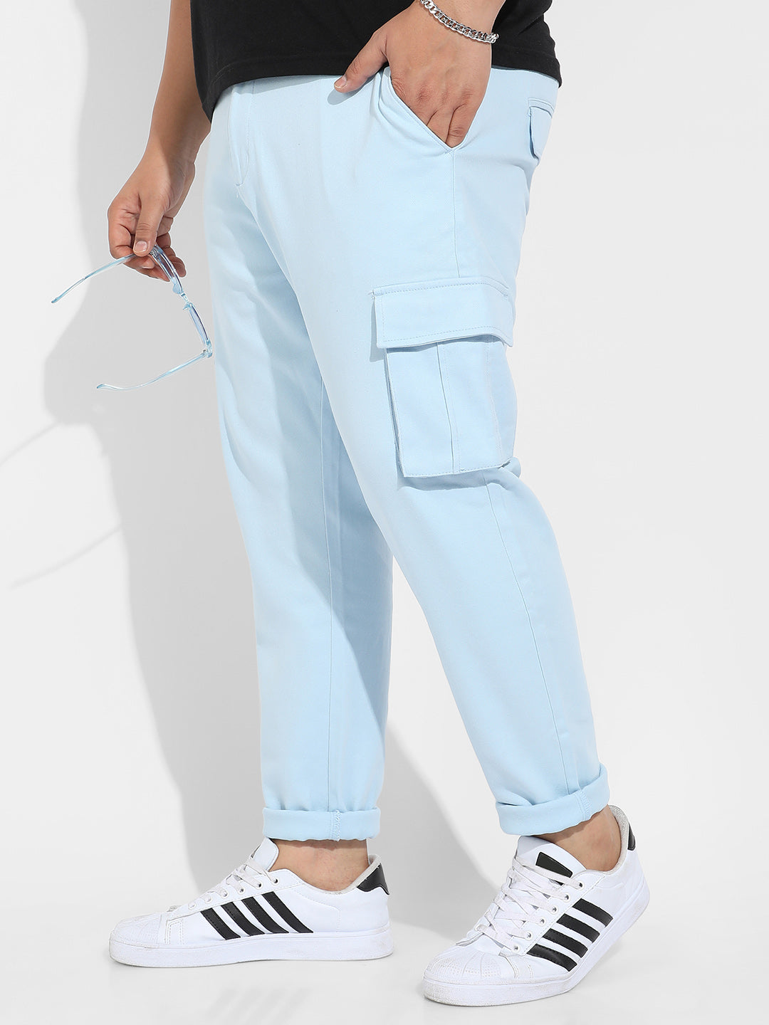 Light Blue Cargo Trousers