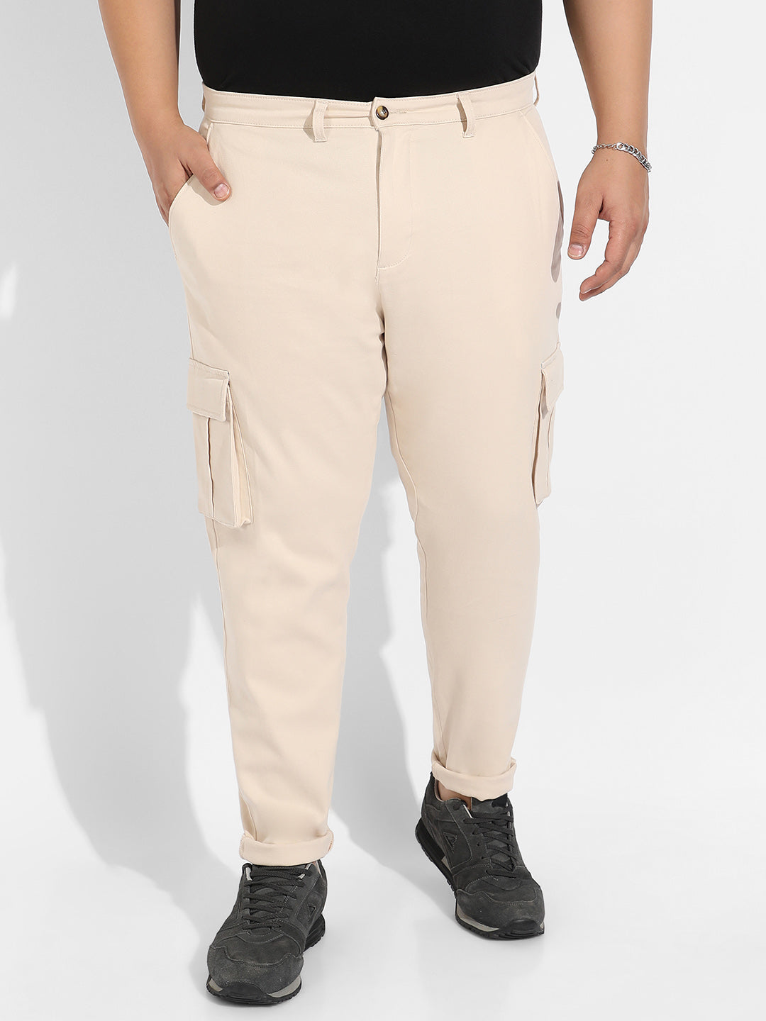 Beige Cargo Trousers