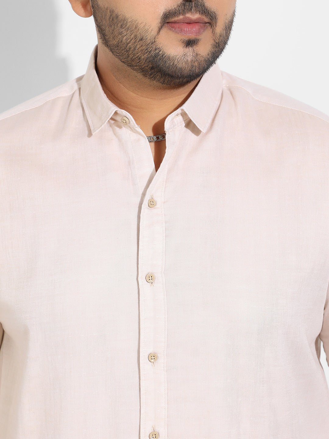 Beige Basic Oxford Shirt