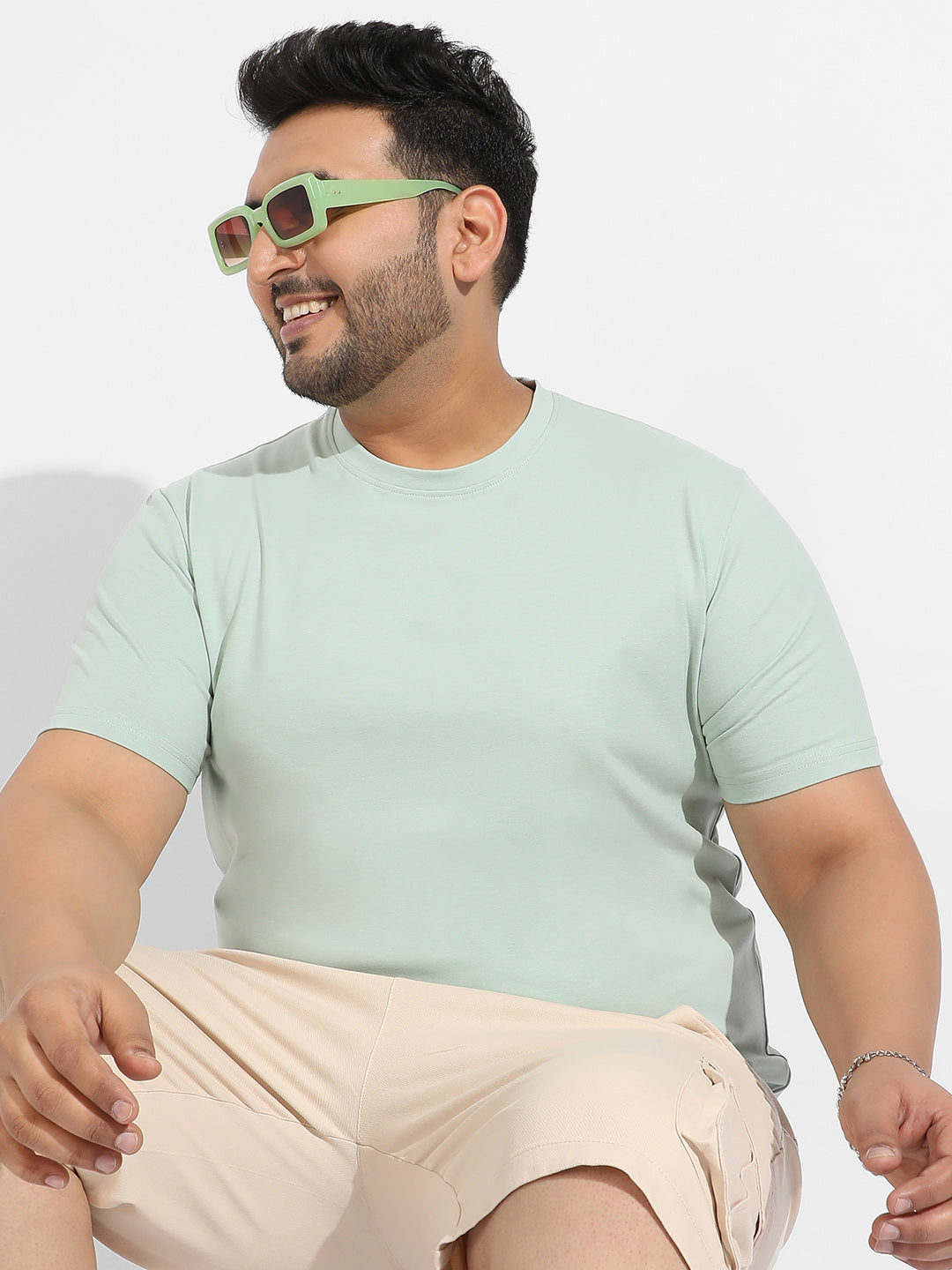 Sage Green Basic Regular Fit T-Shirt