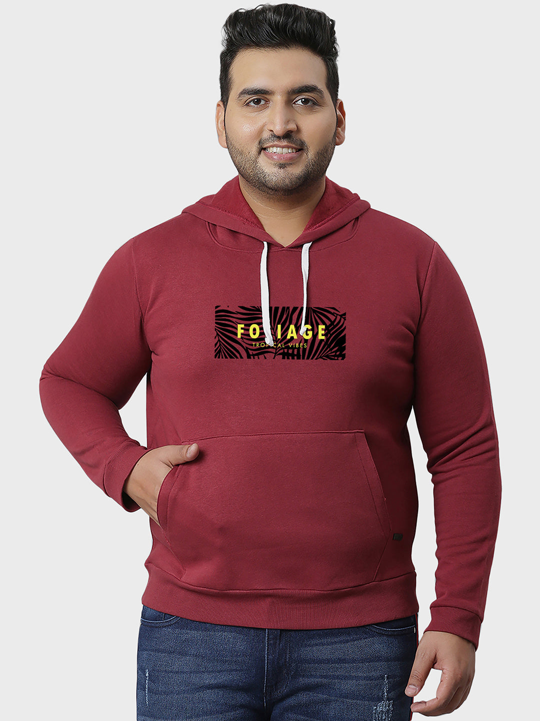 Printed Stylish Casual Winter Hooded Sweatshirt