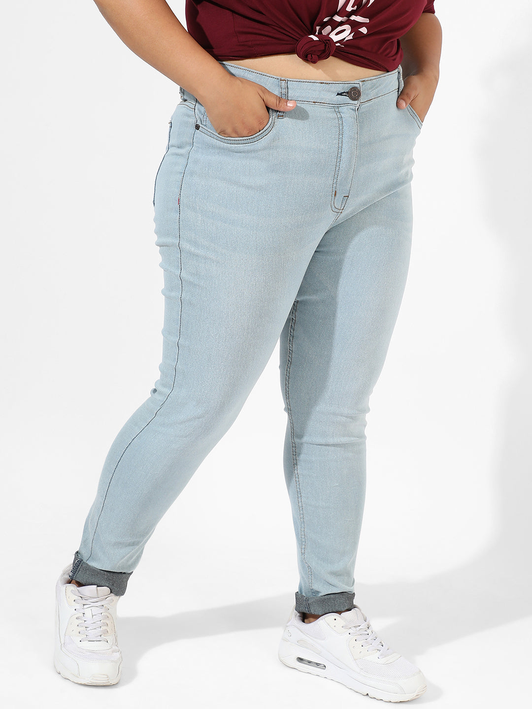 Mid-Rise Light-Wash Denim Jeans