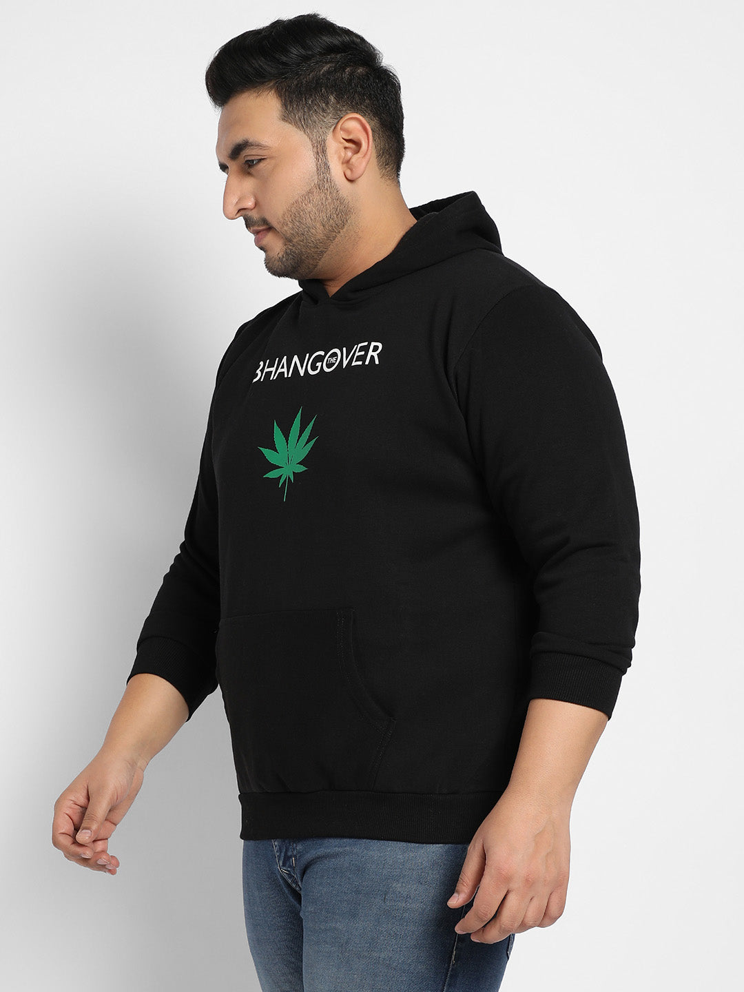 Black Bhangover Hoodie With Kangaroo Pocket