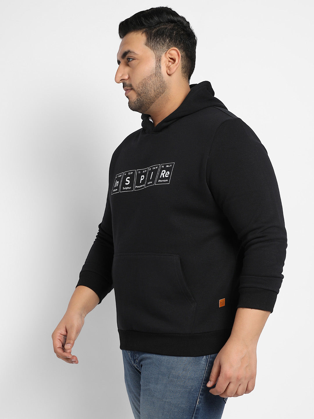 Black Inspire Hoodie With Kangaroo Pocket