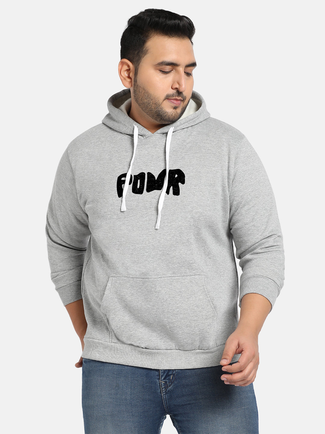 Grey Contrast Power Hoodie