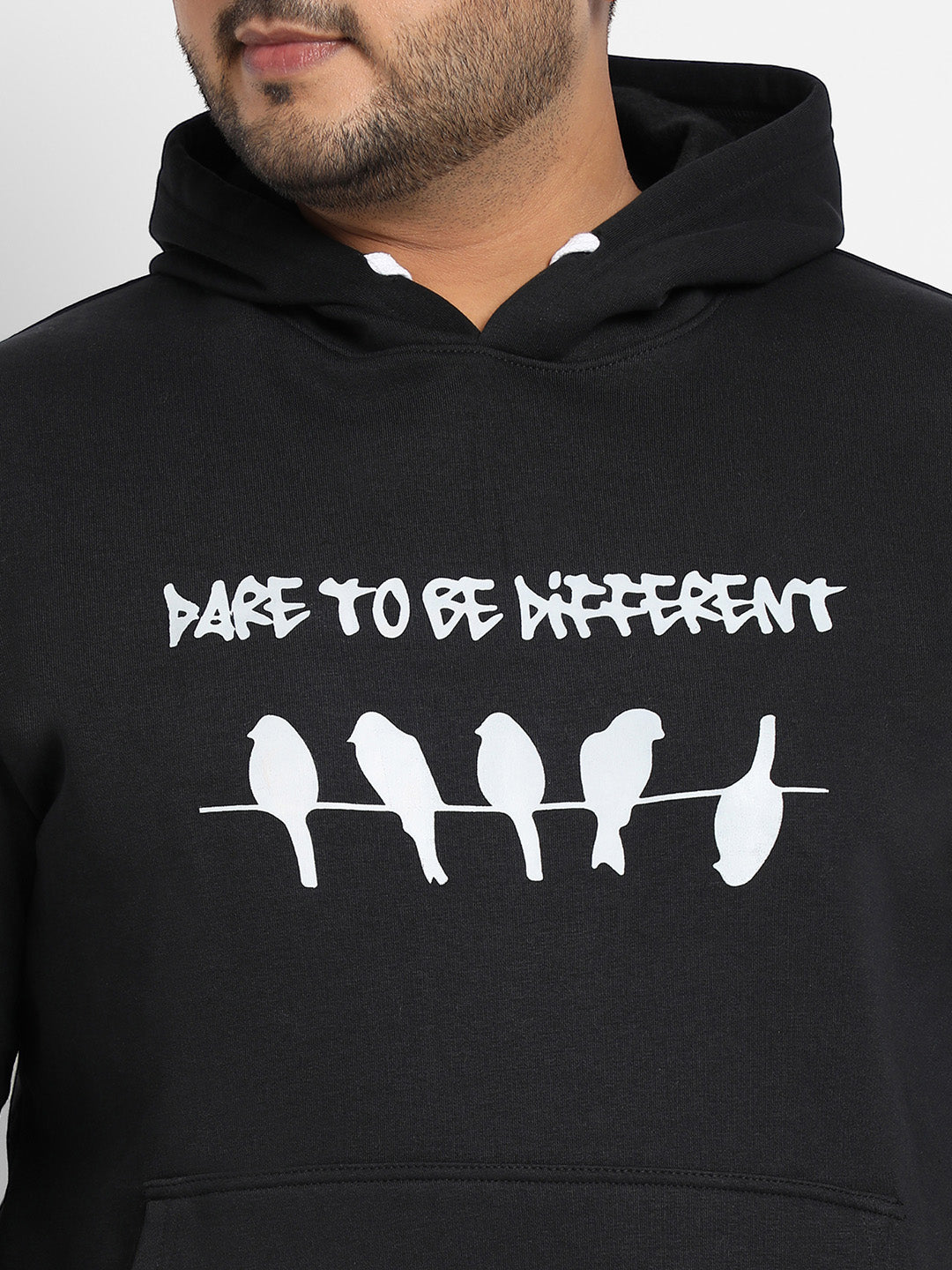 Plus Size Men's Jet Black Dare To Be Different Hoodie